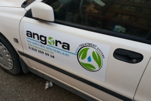 Angora Su Arıtma Sistemleri için hazırladığımız araç magnetleri