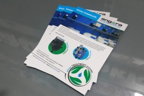 Angora Su Arıtma Sistemleri dozaj pompaları konulu broşür tasarımı