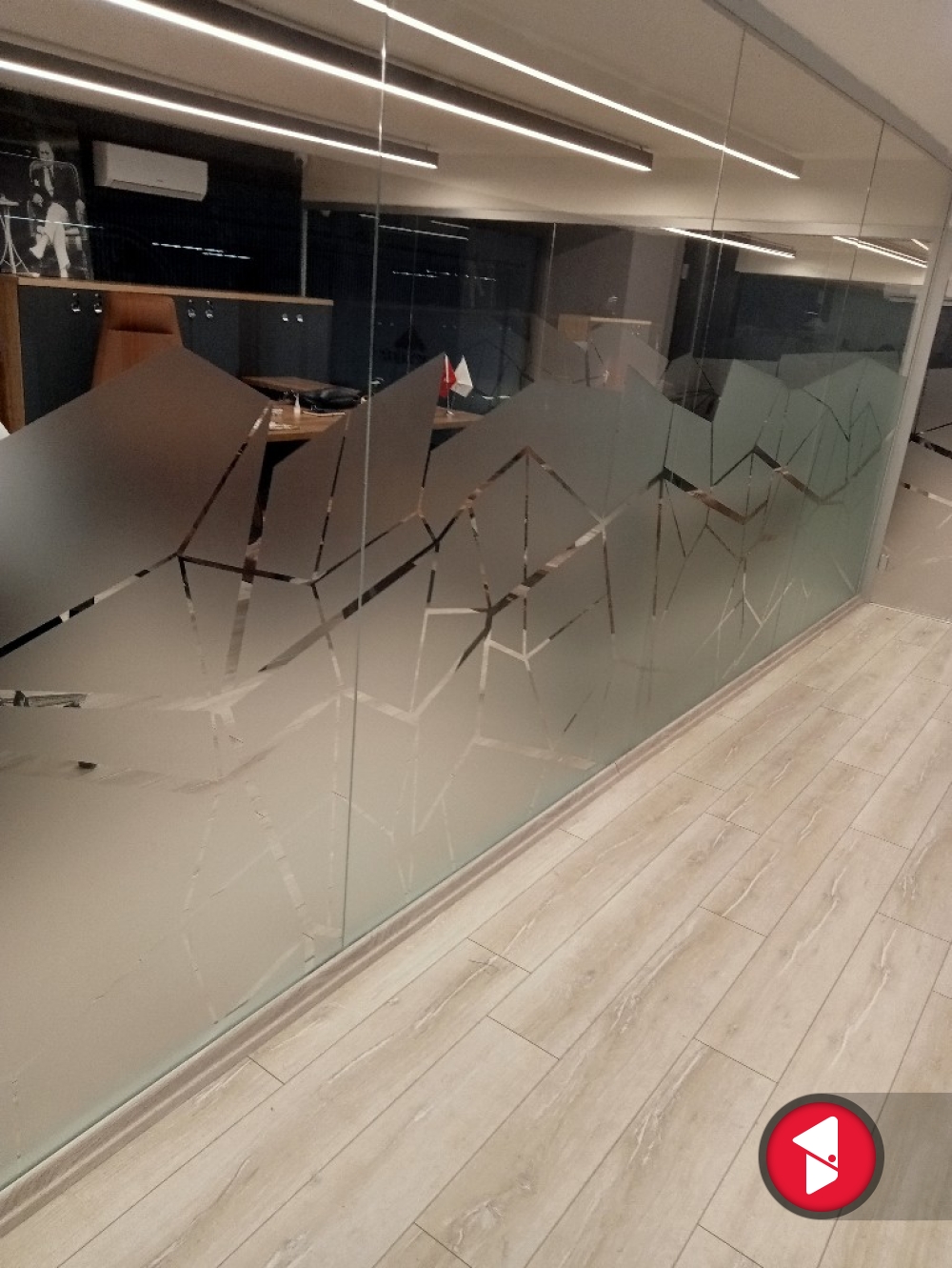 Enerji firması cam buzlama desen